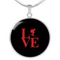 Love Ski Pendant Necklace - Red - Powderaddicts