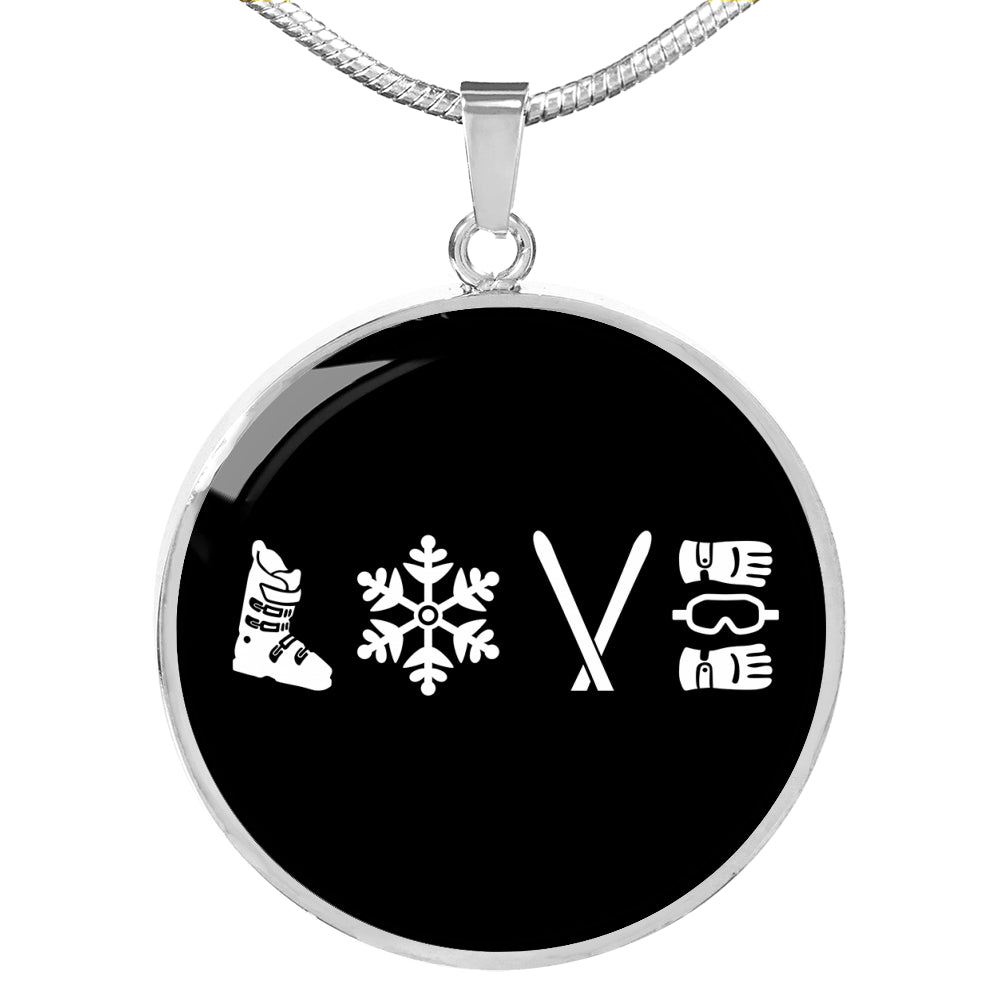 Love Ski Pendant Necklace - Powderaddicts
