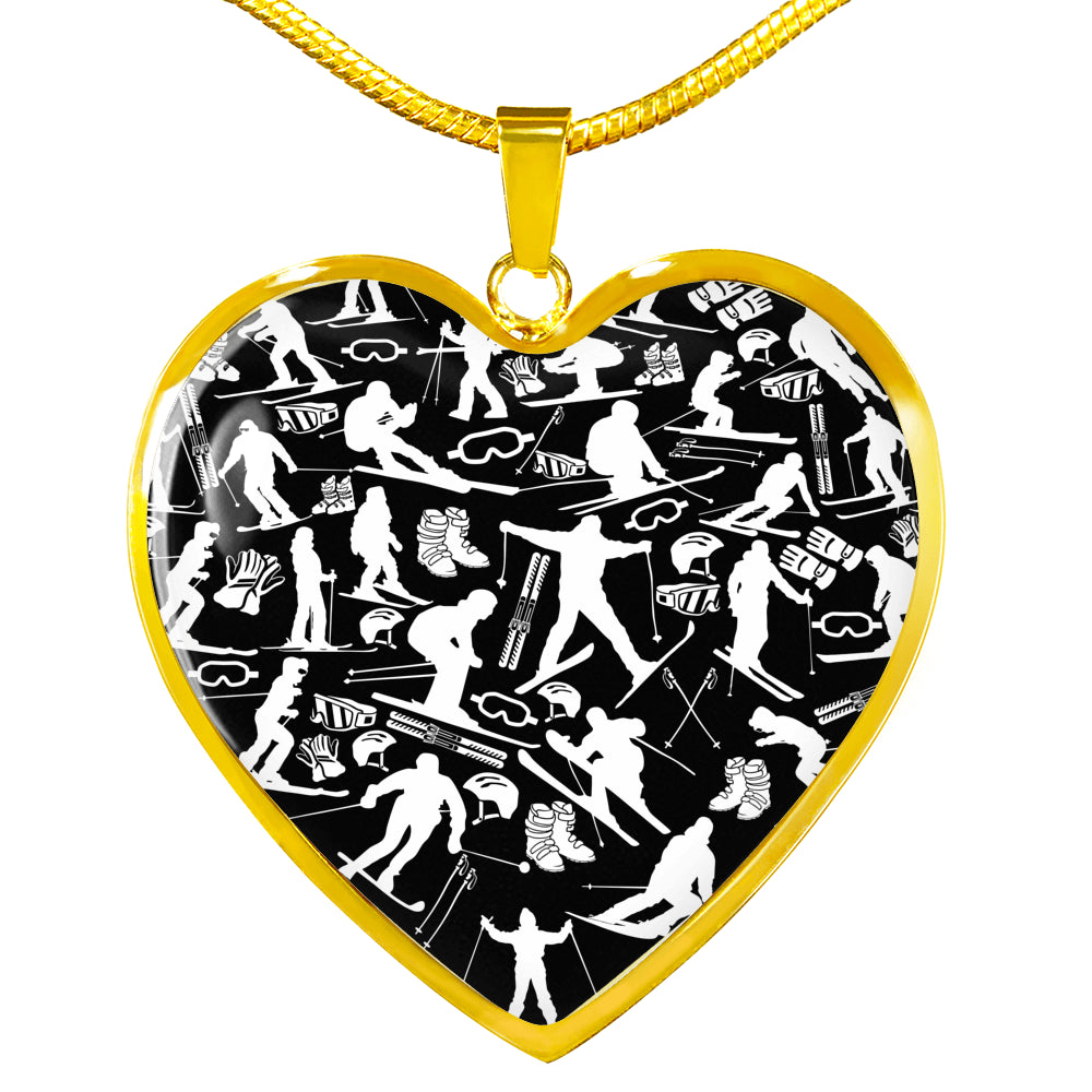 Ski Heart Necklace - Powderaddicts
