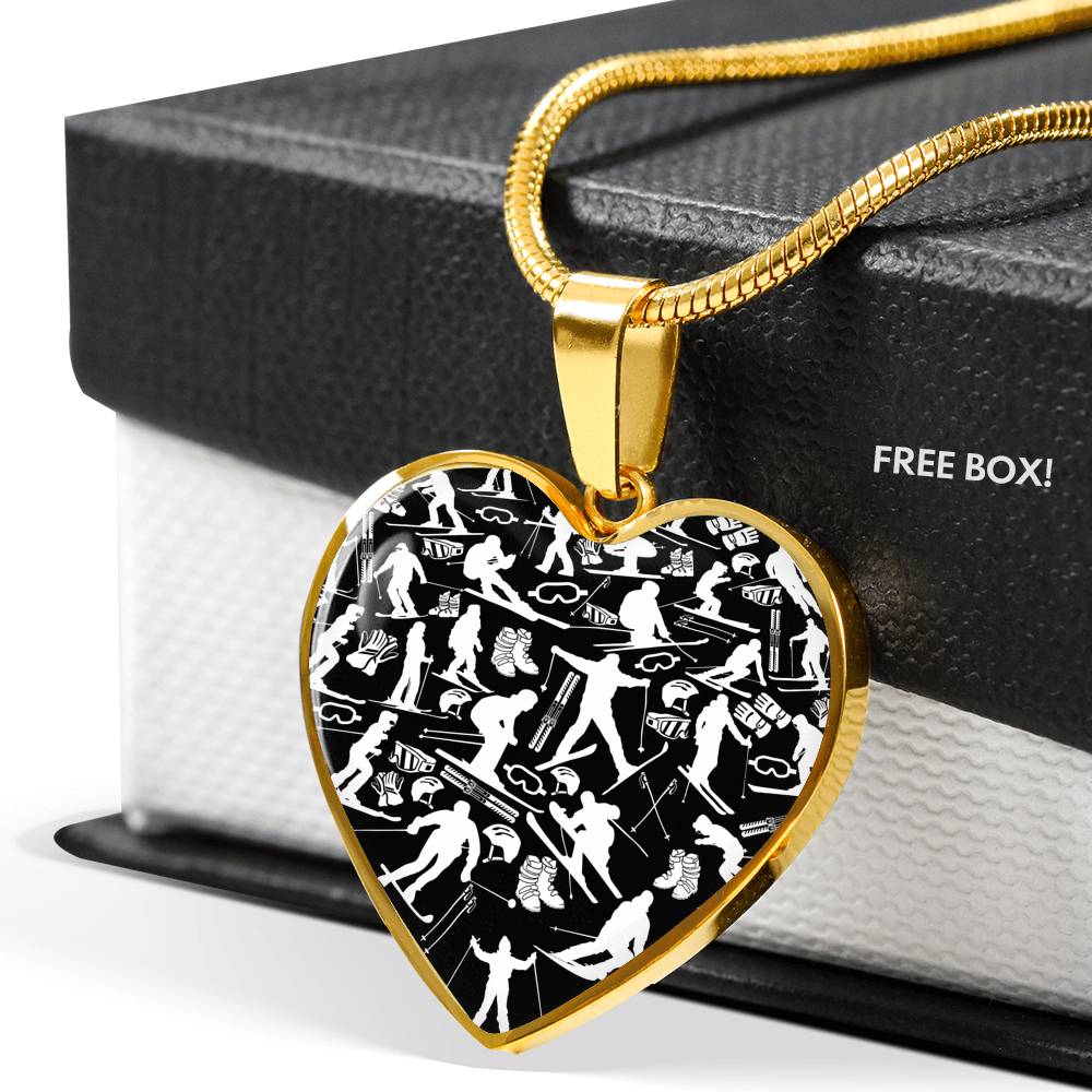Ski Heart Necklace - Powderaddicts