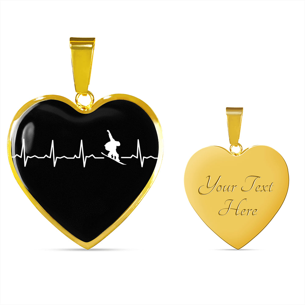 Snowboard Is My Heartbeat Pendant Necklace - Powderaddicts