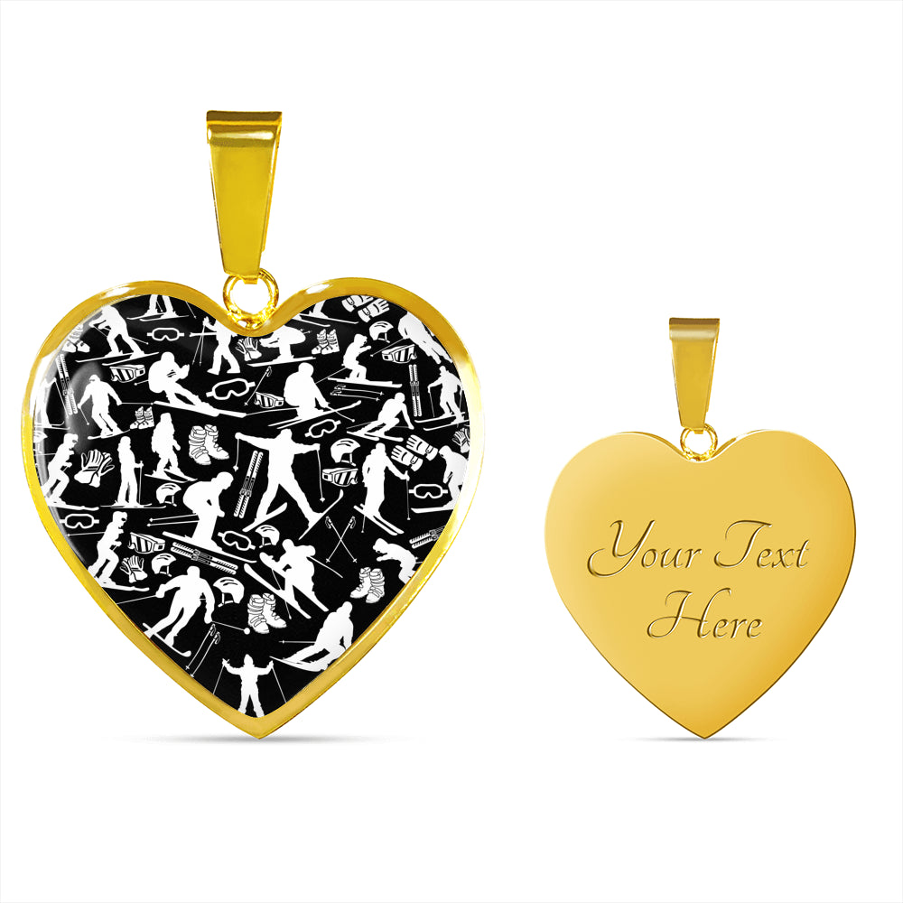 Ski Heart Necklace - Powderaddicts