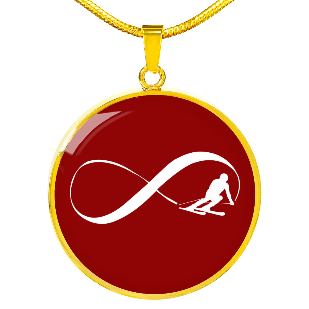 Infinity Ski Red Pendant Necklace - Powderaddicts