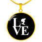 LOVE Ski Black Ellipse Pendant Necklace - Powderaddicts