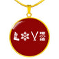 Love Ski Red Pendant Necklace - Powderaddicts