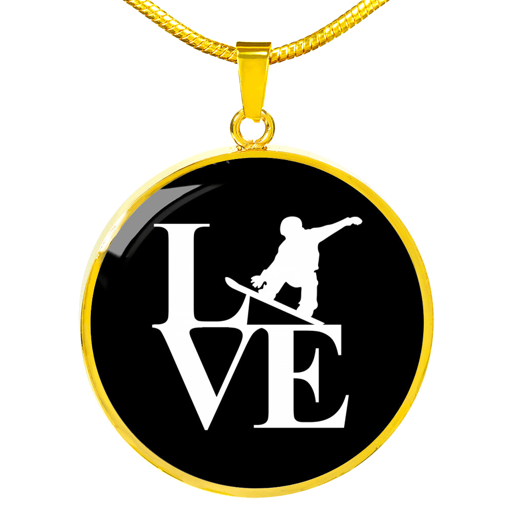 LOVE Snowboard Pendant Necklace - Powderaddicts