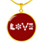 Love Snowboard Red Pendant Necklace - Powderaddicts