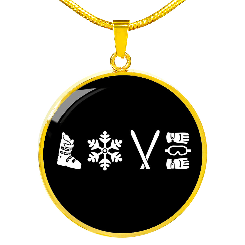Love Ski Pendant Necklace - Powderaddicts