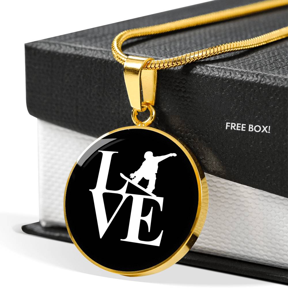 LOVE Snowboard Pendant Necklace - Powderaddicts