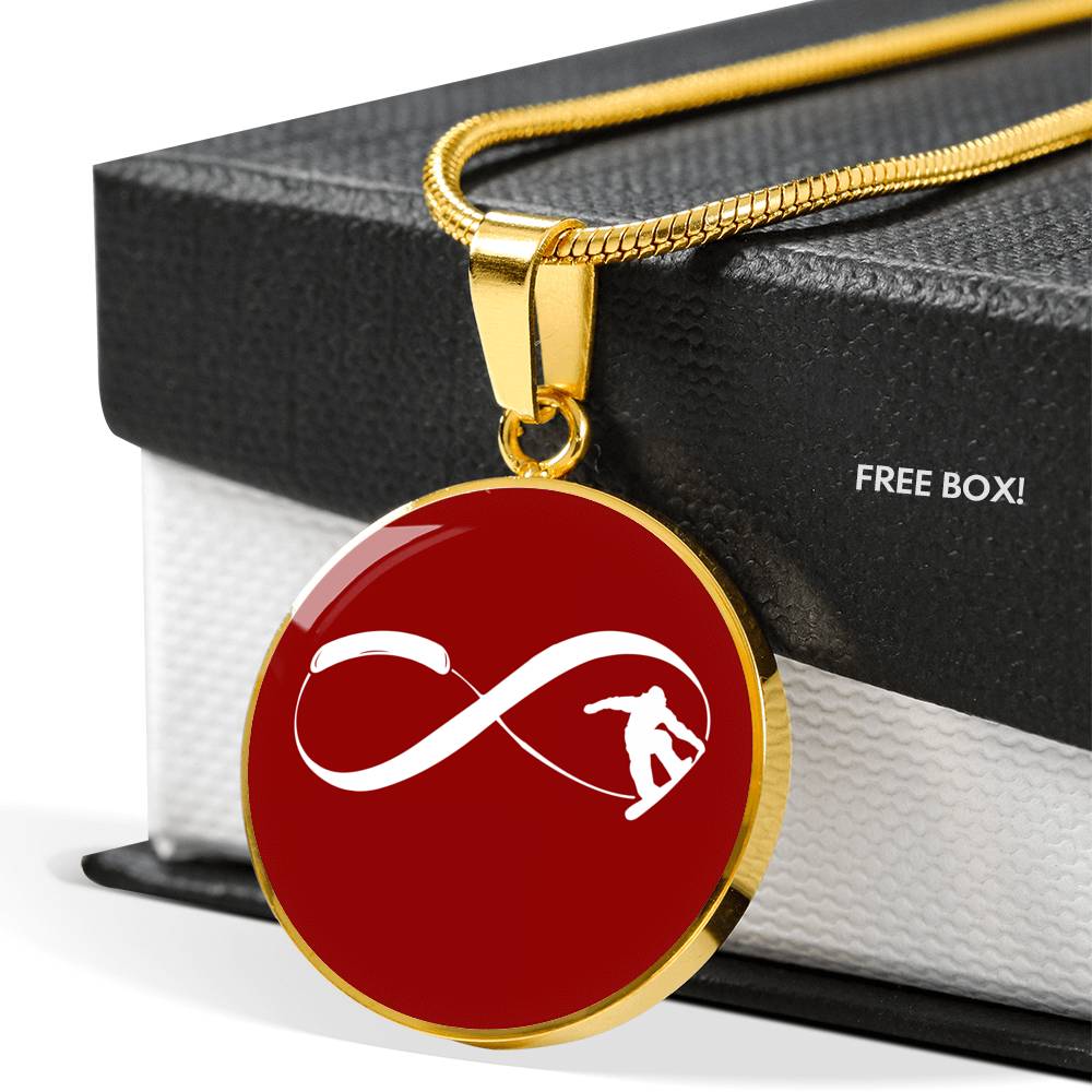 Infinity Snowboard Red Pendant Necklace - Powderaddicts