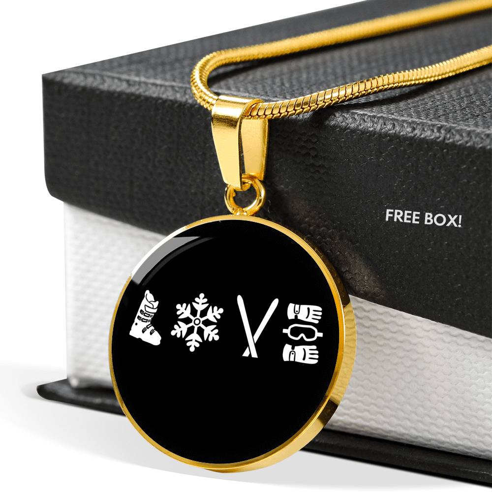 Love Ski Pendant Necklace - Powderaddicts