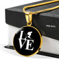 LOVE Ski Black Ellipse Pendant Necklace - Powderaddicts