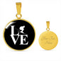 LOVE Ski Black Ellipse Pendant Necklace - Powderaddicts