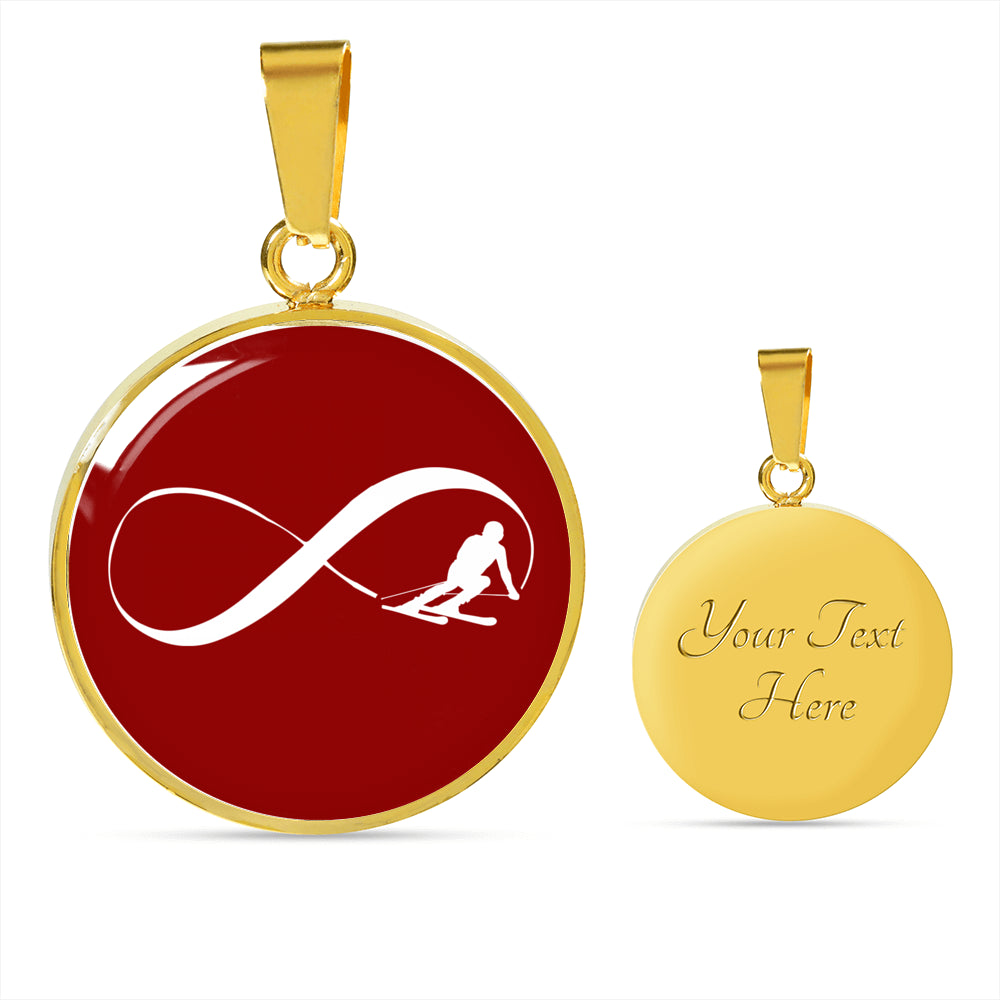 Infinity Ski Red Pendant Necklace - Powderaddicts