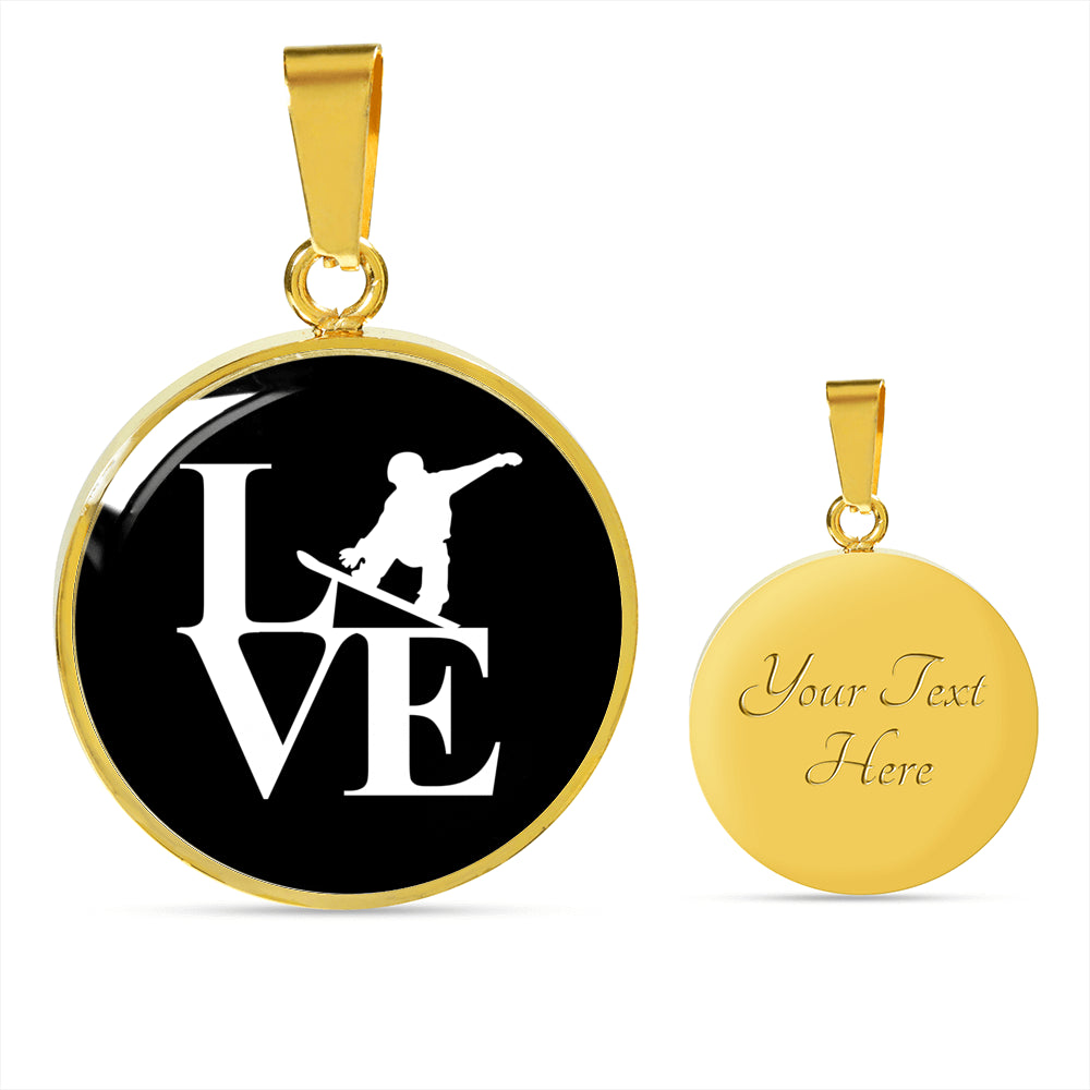 LOVE Snowboard Pendant Necklace - Powderaddicts