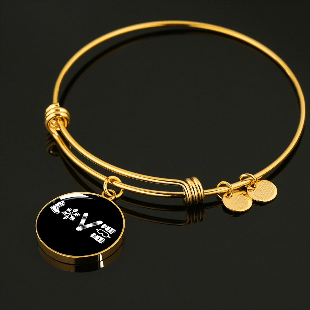 Love Snowboard Pendant Bangle - Powderaddicts