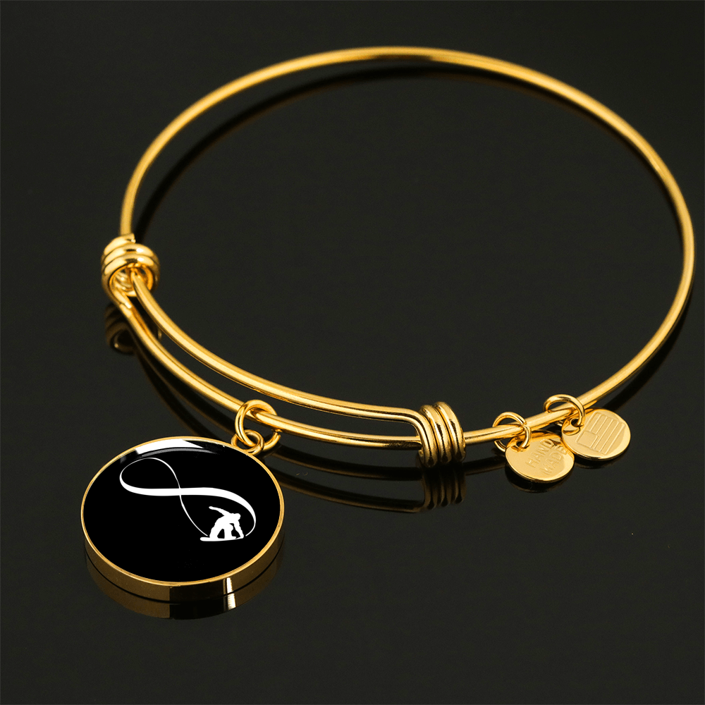 Infinity Snowboard Pendant Bangle - Powderaddicts