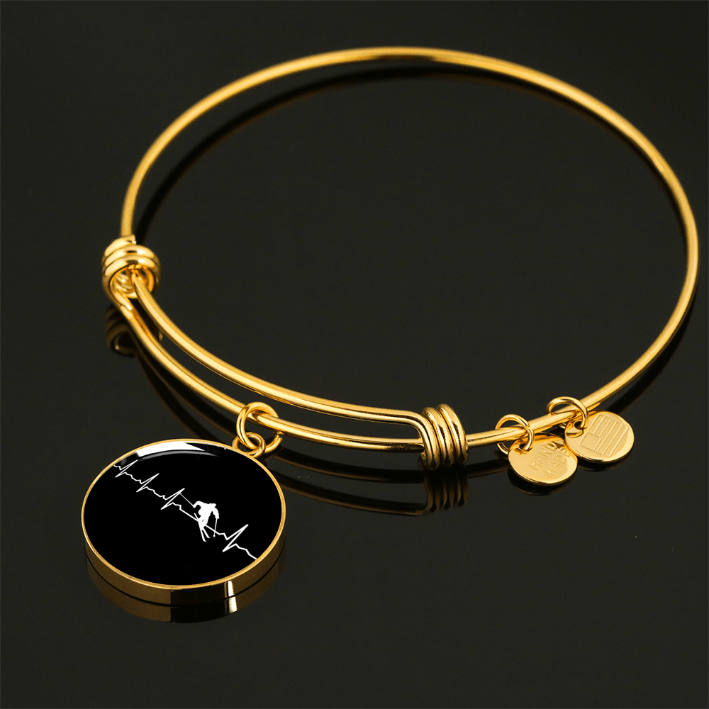 Ski Is My Heartbeat Circle Pendant and Bangle - Powderaddicts