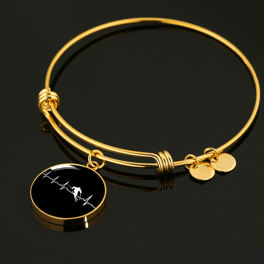 Ski Is My Heartbeat Circle Pendant and Bangle - Powderaddicts