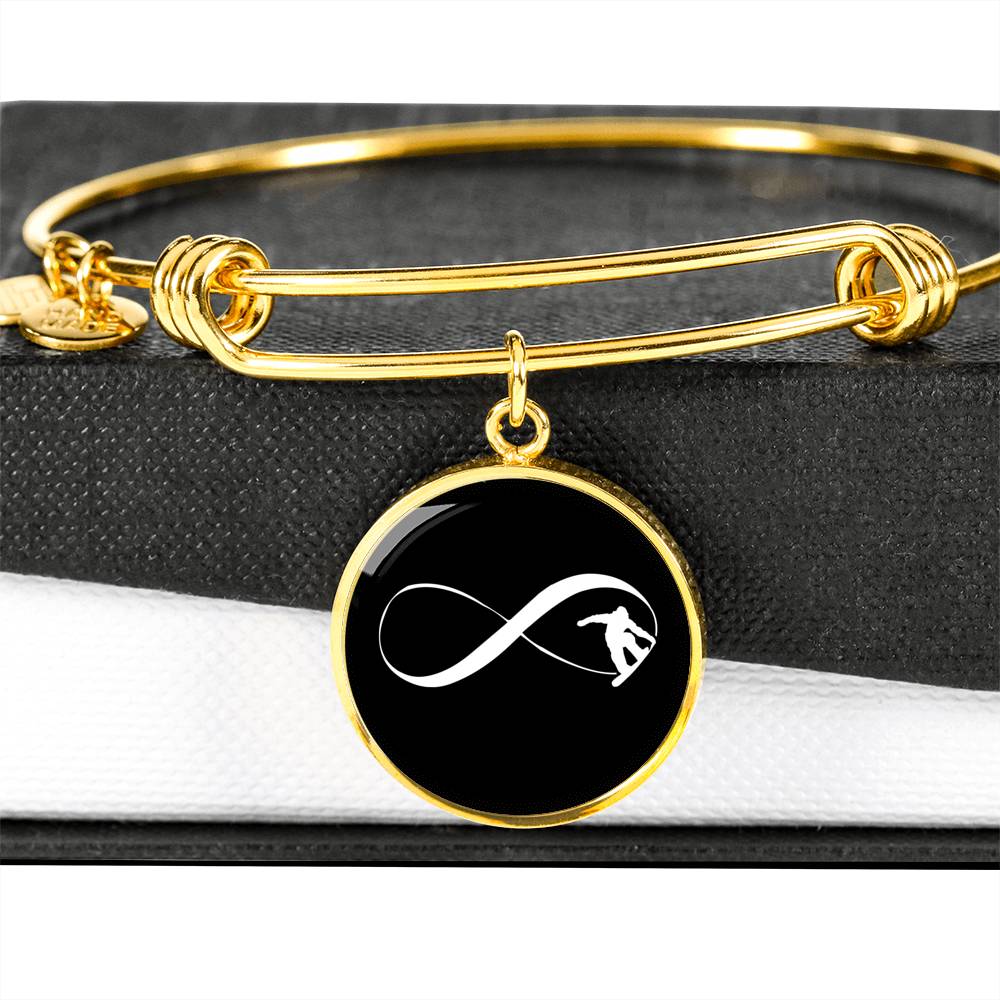 Infinity Snowboard Pendant Bangle - Powderaddicts