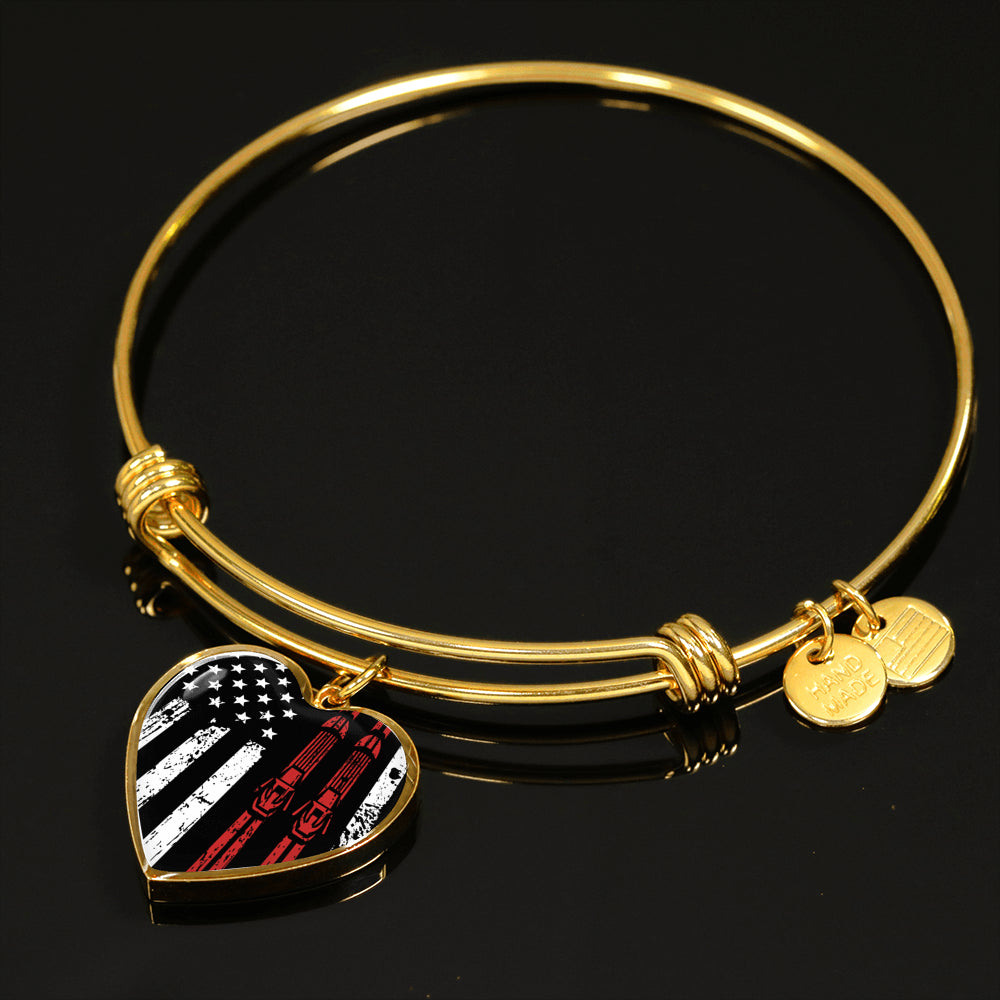 USA Ski Flag Heart Pendant and Bangle - Powderaddicts