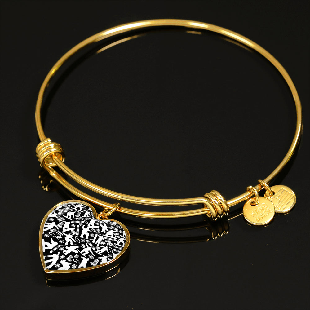 Snowboard Heart Pendant and Bangle - Powderaddicts