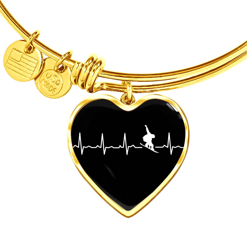 Snowboard Is My Heartbeat Pendant and Bangle - Powderaddicts