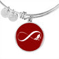 Infinity Ski Red Pendant Bangle - Powderaddicts