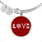 Love Ski Red Pendant Bangle - Powderaddicts