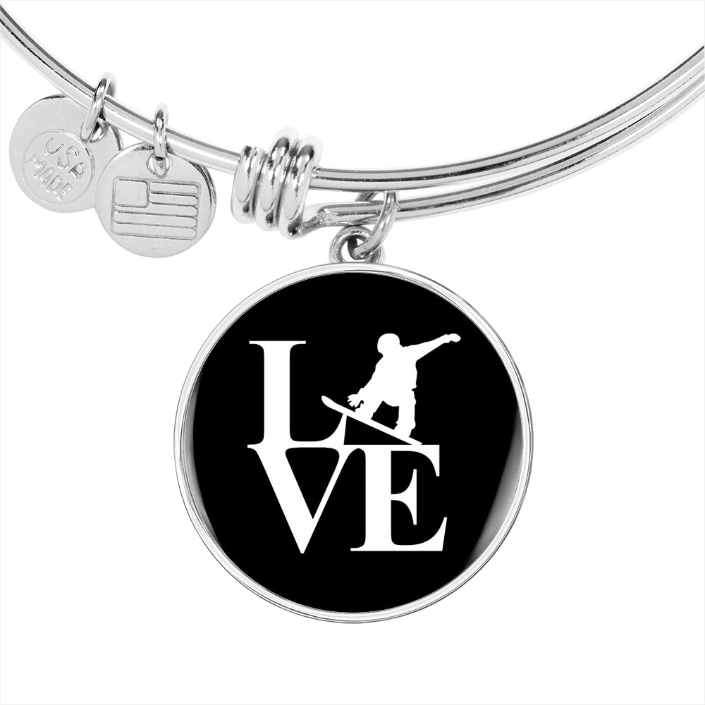 LOVE Snowboard Pendant Bangle - Powderaddicts