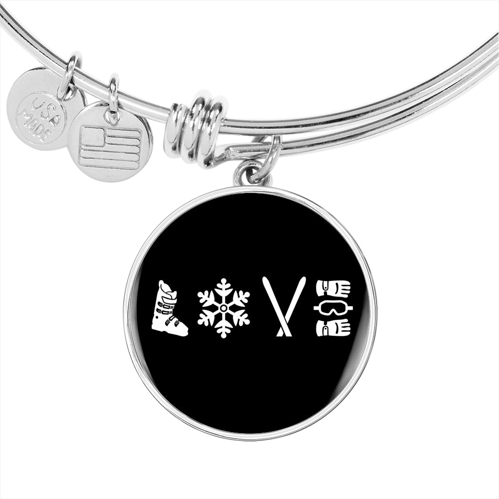 Love Ski Pendant Bangle - Powderaddicts