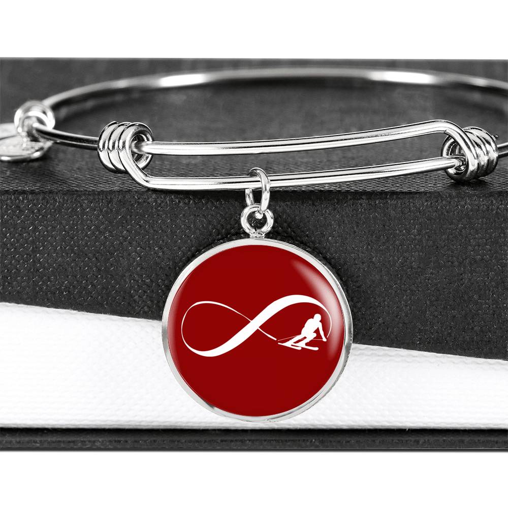 Infinity Ski Red Pendant Bangle - Powderaddicts