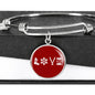 Love Ski Red Pendant Bangle - Powderaddicts