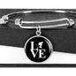 LOVE Ski Black Ellipse Pendant Bangle - Powderaddicts