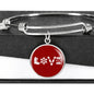Love Snowboard Red Pendant Bangle - Powderaddicts