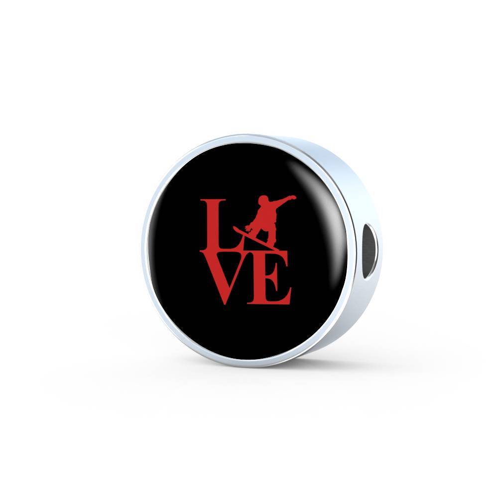 Love Snowboard Leather Bracelet - Powderaddicts