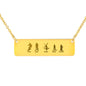 PERSONAlIZED Horizontal Bar Necklace - Ski Family - Powderaddicts