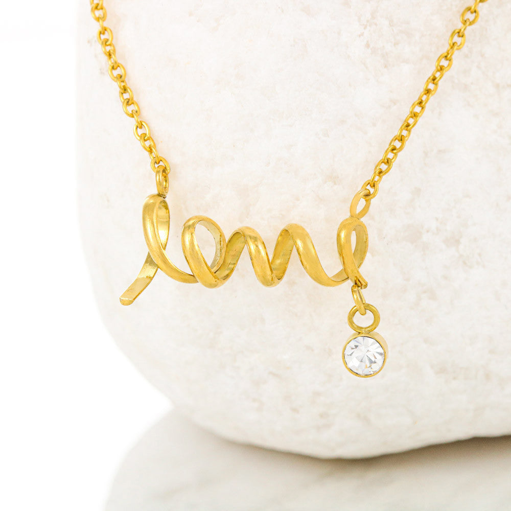 PERSONALIZED Photo Message Card | Some People Wait A Lifetime To Find Their Favorite Snowboarding Buddy, Mine Calls Me Mom | Scripted Love Necklace - Surgical Steel &amp; Yellow Gold - Powderaddicts