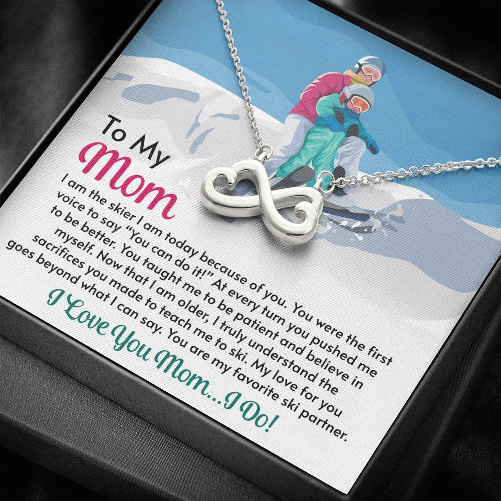 Infinity Hearts Necklace for Moms: I Am The Skier I Am Today Because of You - Powderaddicts