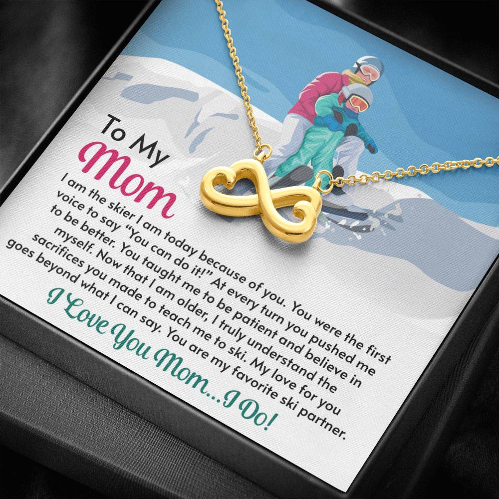 Infinity Hearts Necklace for Moms: I Am The Skier I Am Today Because of You - Powderaddicts