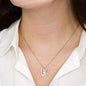 God Bless The Mountain Road That Led Me Straight To You - White Gold Heart Pendant | Ski Jump - Powderaddicts