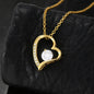 God Bless The Mountain Road That Led Me Straight To You - Gold Heart Pendant | Mountain Sunset - Powderaddicts