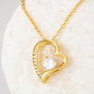 God Bless The Mountain Road That Led Me Straight To You - White Gold Heart Pendant | Ski Jump - Powderaddicts