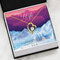 God Bless The Mountain Road That Led Me Straight To You - Gold Heart Pendant | Mountain Sunset - Powderaddicts