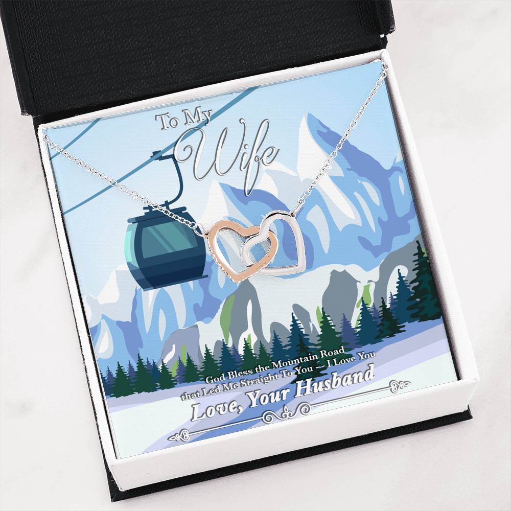 God Bless The Mountain Road That Led Me Straight To You - Interlocking Heart Necklace | Chairlift - Powderaddicts