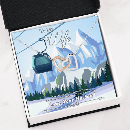 God Bless The Mountain Road That Led Me Straight To You - Interlocking Heart Necklace | Chairlift - Powderaddicts