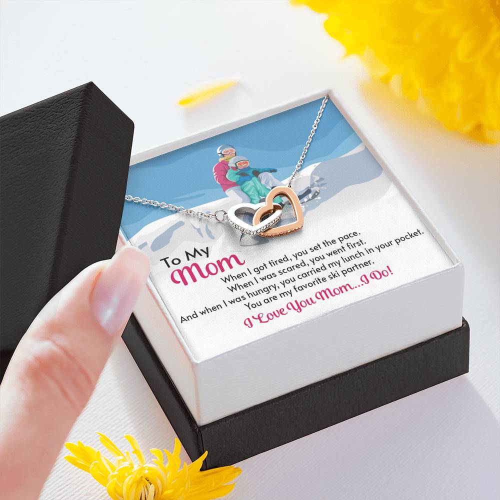 Interlocking Hearts Necklace for Moms: When I Got Tired, You Set The Pace - Powderaddicts