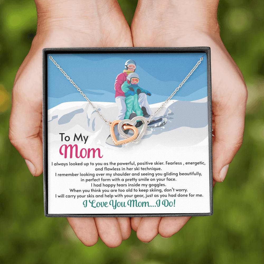 Interlocking Hearts Necklace for Moms: I Always Looked Up To You - Powderaddicts
