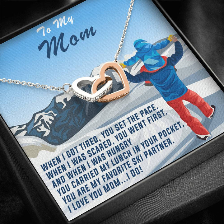 Interlocking Hearts Necklace For Mother's Day: When I Got Tired, You Set The Pace - Powderaddicts