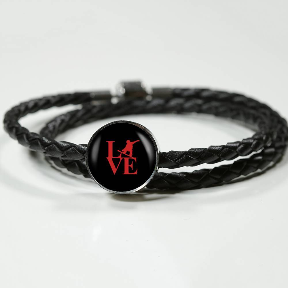 Love Snowboard Leather Bracelet - Powderaddicts
